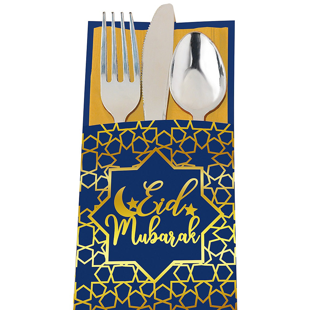 Eid Mubarak Paper Cutlery Sleeves