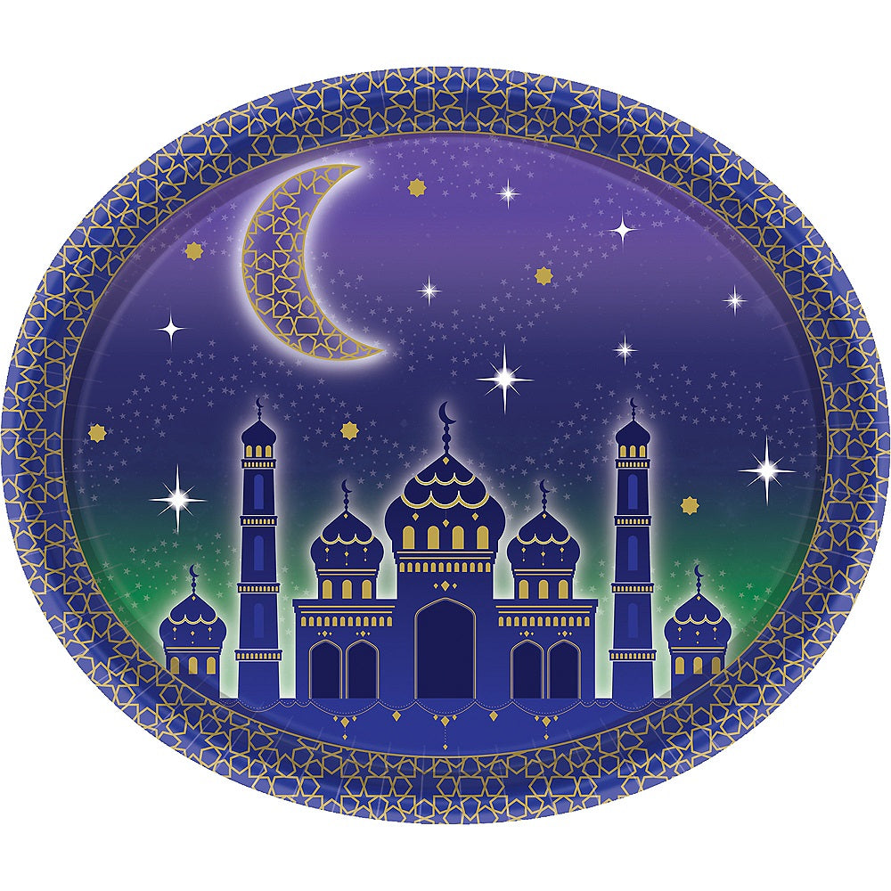 Disposable Plates- Blue- Mosque Design