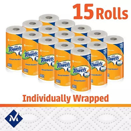 Member's Mark Super Premium Individually Wrapped Paper Towels (15