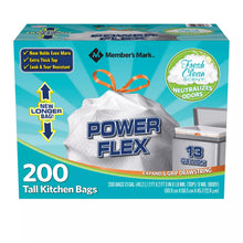 Load image into Gallery viewer, Member&#39;s Mark Power Flex Tall Kitchen Simple Fit Drawstring Bags (13 gal., 200 ct.) - Trash Bags
